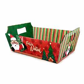 CESTA DE PAPEL CARTÃO - PAPAI NOEL